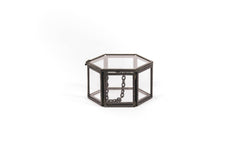 Boîte de rangement - Hexagonale - Métal/Verre - Noir - 6 x 5,5 x 3,5 cm