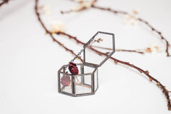 Boîte de rangement - Hexagonale - Métal/Verre - Noir - 6 x 5,5 x 3,5 cm