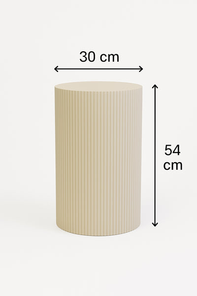 Bijzettafel / Zuil - Cilindrisch - MDF - Zand - 30 x 54 cm
