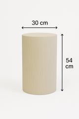 Bijzettafel / Zuil - Cilindrisch - MDF - Zand - 30 x 54 cm