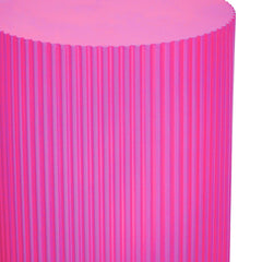 Bijzettafel / Zuil - Cilinder - MDF - Neonroze - 30 x 54 cm