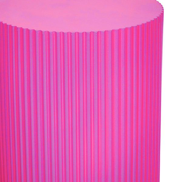 Bijzettafel / Zuil - Cilinder - MDF - Neonroze - 30 x 54 cm
