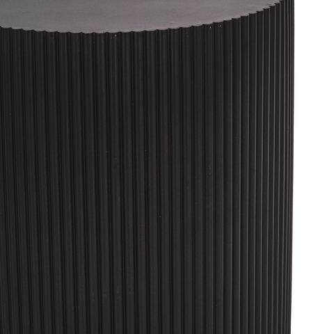 Side Table / Pillar - Cylinder - MDF - Black - 30 x 65 cm