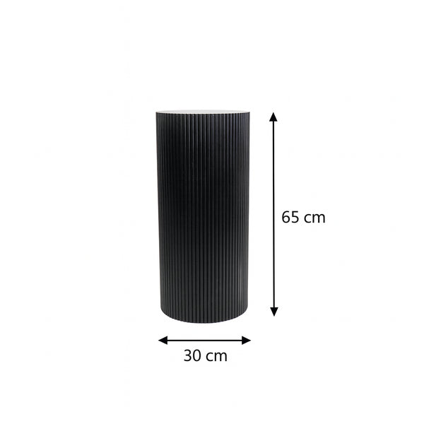 Bijzettafel / Sokkel - Cilinder - MDF - Zwart - 30 x 65 cm