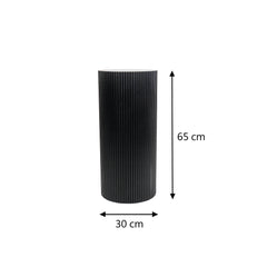 Bijzettafel / Sokkel - Cilinder - MDF - Zwart - 30 x 65 cm