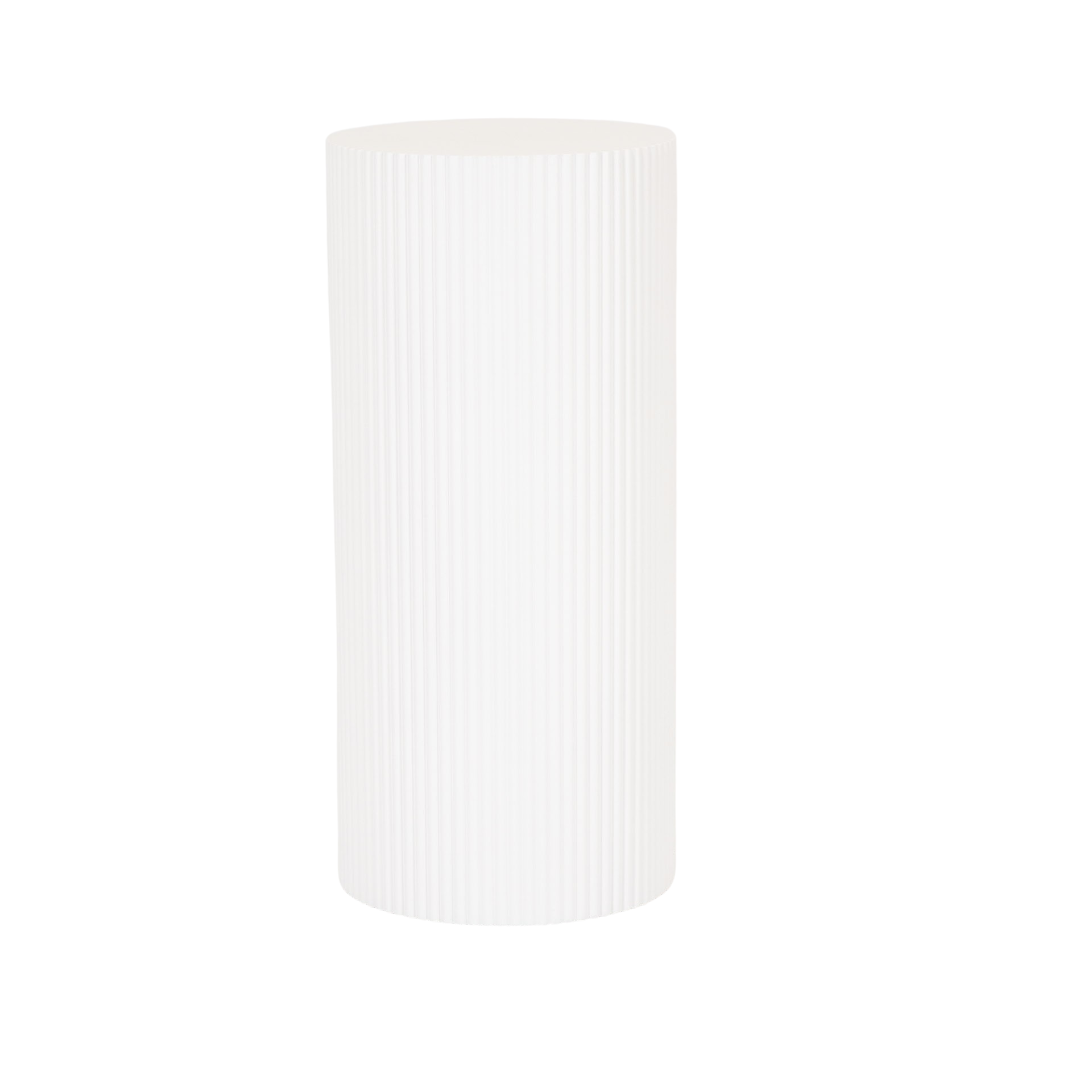 Bijzettafel / Zuil - Cilinder - MDF - Wit - 30 x 65 cm