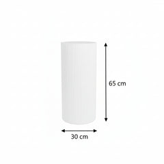 Bijzettafel / Zuil - Cilinder - MDF - Wit - 30 x 65 cm