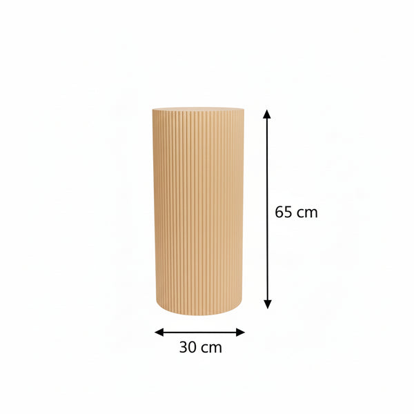 Bijzettafel / Sokkel - Cilinder - MDF - Zand - 30 x 65 cm
