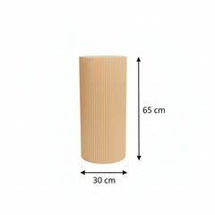 Bijzettafel / Sokkel - Cilinder - MDF - Zand - 30 x 65 cm