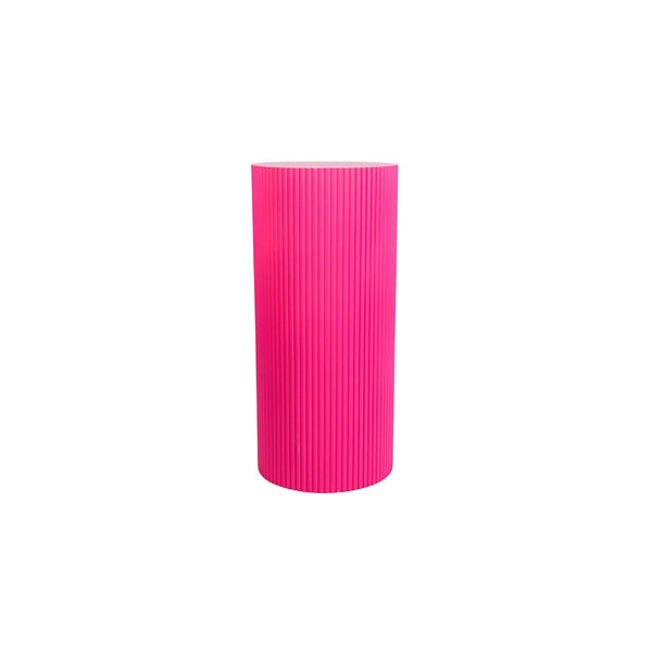 Bijzettafel / Sokkel - Cilinder - MDF - Neonroze - 30 x 65 cm