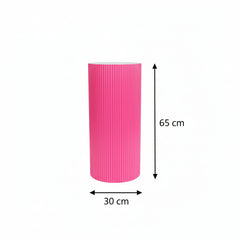 Bijzettafel / Sokkel - Cilinder - MDF - Neonroze - 30 x 65 cm