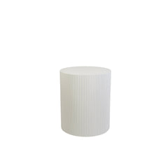 Bijzettafel - cilindervormig - MDF - wit - 39 x 45 cm