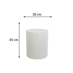 Bijzettafel - cilindervormig - MDF - wit - 39 x 45 cm
