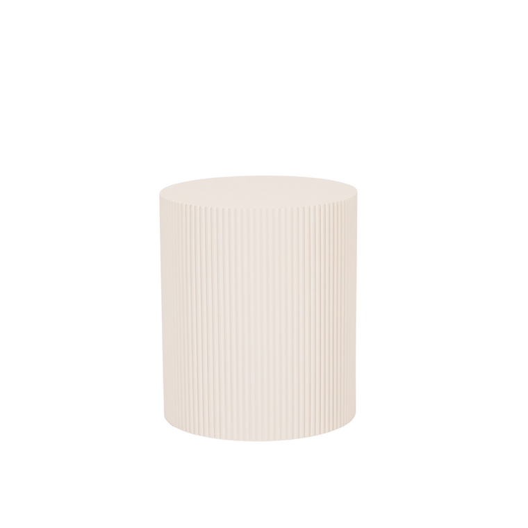 Bijzettafel - Cilindervormig - MDF - Zand - 39 x 45 cm