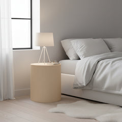 Side Table - Cylindrical - MDF - Sand - 39 x 45 cm