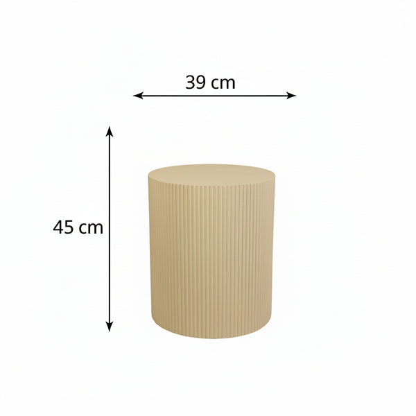 Side Table - Cylindrical - MDF - Sand - 39 x 45 cm