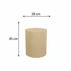 Side Table - Cylindrical - MDF - Sand - 39 x 45 cm