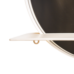 Miroir rond en métal avec étagère - Sable - Ø40 cm