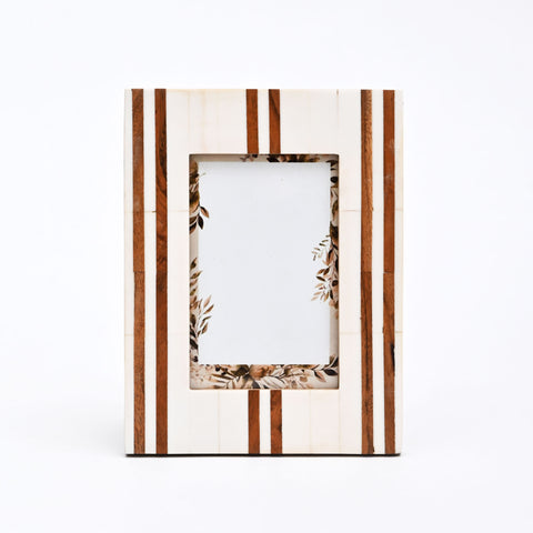 Cadre photo rayé moderne en résine | Décoration maison et bureau