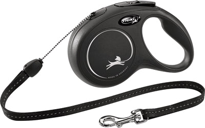 FLEXI Classic Cordon Enrouleur Laisse Noire S 8 m