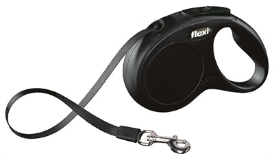 Flexi Classic Tape Retractable Leash Black S 5 m