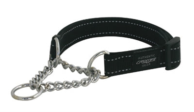 ROGZ FOR DOGS Lumberjack Half-Slip Halsband Zwart 25 mm x 50-70 cm