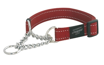 ROGZ FOR DOGS LUMBERJACK HALFVREDE HALSBAND ROOD 25 MM X 43-73 CM