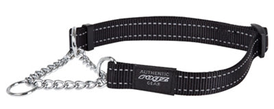 ROGZ FOR DOGS Collier semi-étrangleur Fanbelt Noir 20 mm x 34-56 cm