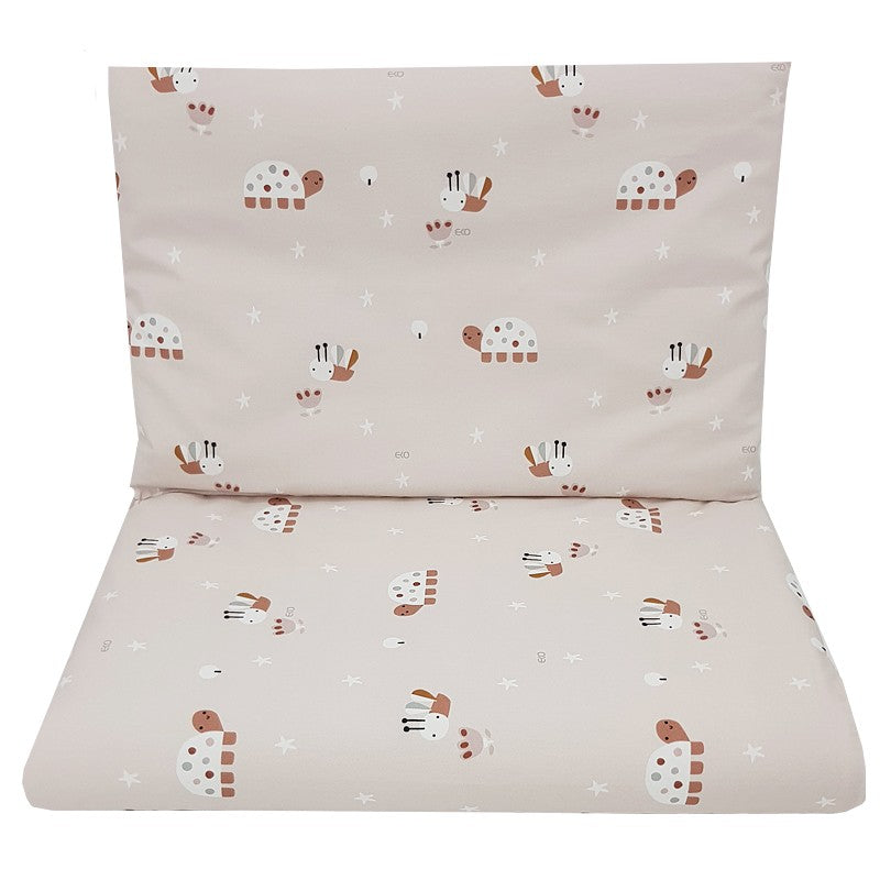 Printed cotton cot bedding set 120x90 cm BEES