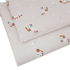 Printed cotton cot bedding set 120x90 cm BEES