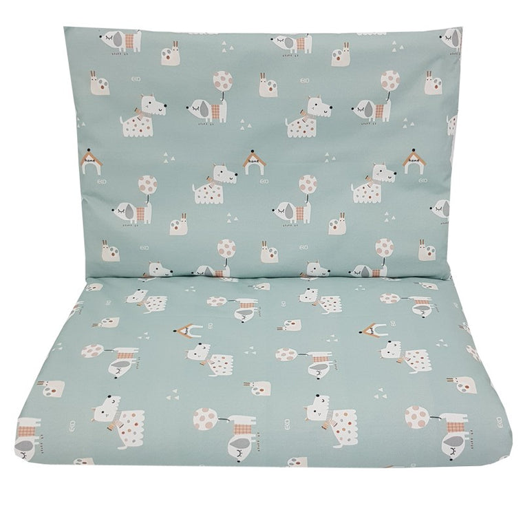 Parure de lit bébé en coton imprimé 120x90 cm CHIENS