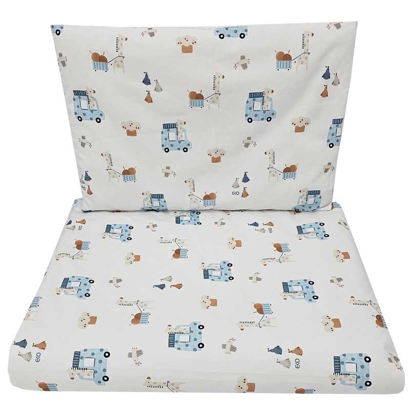Printed cotton bedding - 2-piece 120x90 cm GIRAFFE