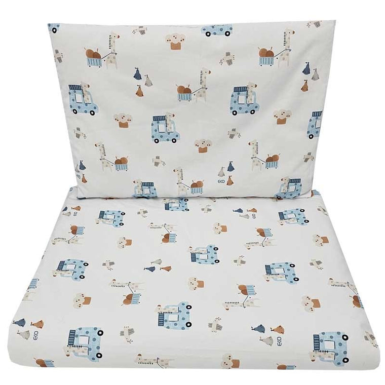 Printed cotton bedding - 2-piece 120x90 cm GIRAFFE