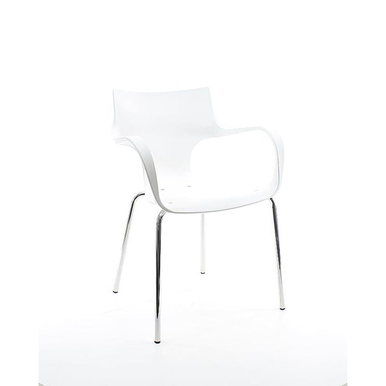 Workliving Stackable Chair Jim - White Aluminum Base
