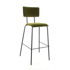 Workliving Tabouret de bar haut Bo - Velours Terre Armée
