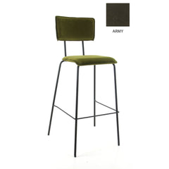 Workliving Tabouret de bar haut Bo - Velours Terre Armée