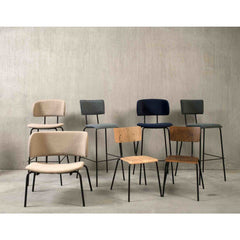 Workliving Tabouret de bar haut Bo - Velours Terre Armée