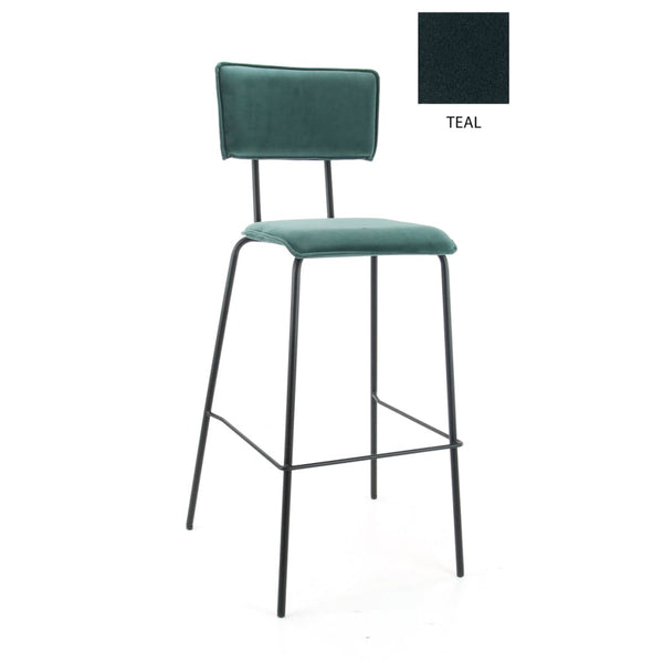 Workliving barkruk Hoog Bo - Fluweel Aarde Teal