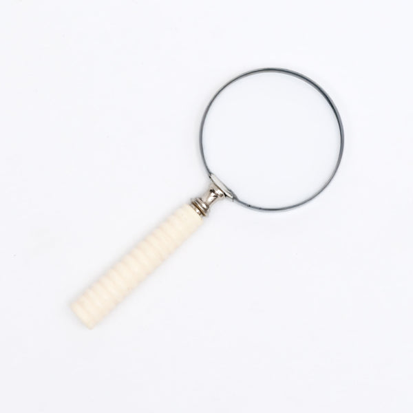 Vergrootglas in Vintage Stijl met Gebeeldhouwde Hars Handgreep | Wit