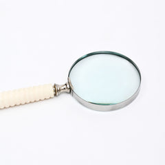 Vergrootglas in Vintage Stijl met Gebeeldhouwde Hars Handgreep | Wit