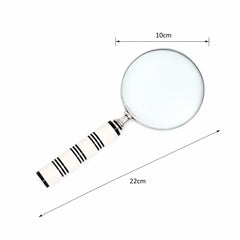 Elegante Crème & Zwart Vergrootglas met Handvat van Resin | Zwart
