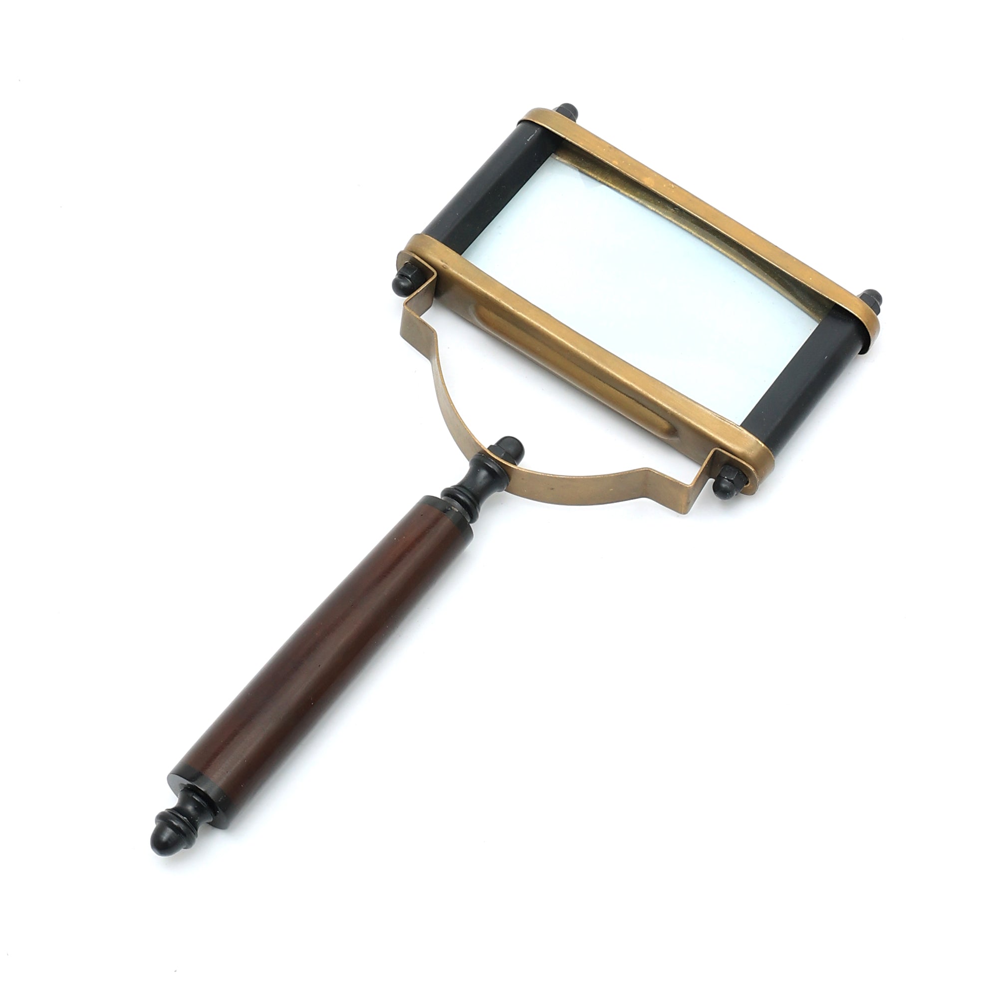 Loupe rectangulaire vintage avec monture métallique | Noir
