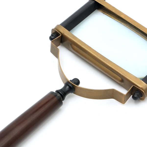 Loupe rectangulaire vintage avec monture métallique | Noir