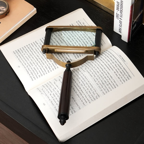 Loupe rectangulaire vintage avec monture métallique | Noir