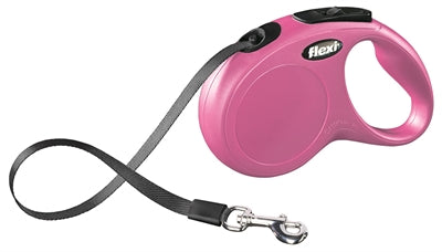 Laisse à enrouleur FLEXI Classic Tape rose S 5 m