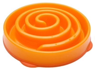 SLO-BOWL Feeder Mini Coral Spiral Orange 22x22x5 cm