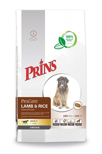 PRINS PROCARE CROQUETTES HYPOALLERGÉNIQUES AGNEAU / RIZ 10 KG