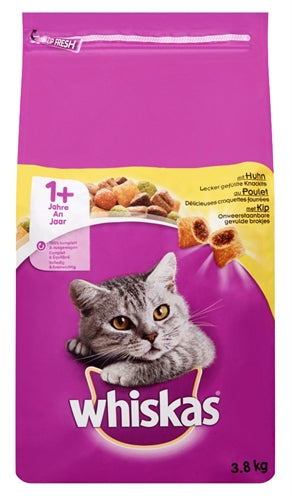 WHISKAS DROOG VOLWASSEN KIP 3,8 KG