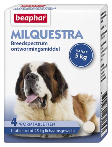 BEAPHAR MILQUESTRA HOND 4 TABLETTEN