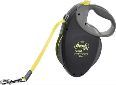 FLEXI retractable leash Giant Tape Professional neon black/yellow 10 m up to 50 kg